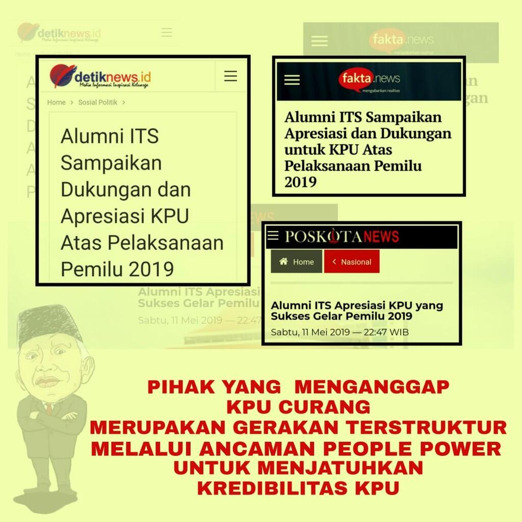 Sukses Gelar Pemilu 2019, Alumni ITS Apresiasi dan Bangga dengan KPU