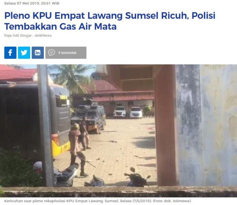 &#91;SALAH&#93; Video Polisi Tembak Saksi Saat Rekap Pleno KPU