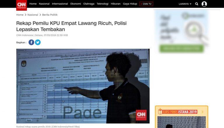 &#91;SALAH&#93; Video Polisi Tembak Saksi Saat Rekap Pleno KPU