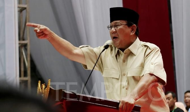 Prabowo: Saya Akan Menolak Hasil Penghitungan Suara Pemilu