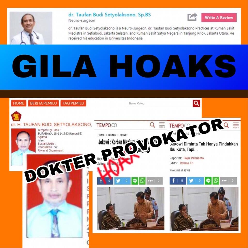 Dokter Spesialis Caleg Gerindra Sebarkan Informasi Hoaks soal Jokowi