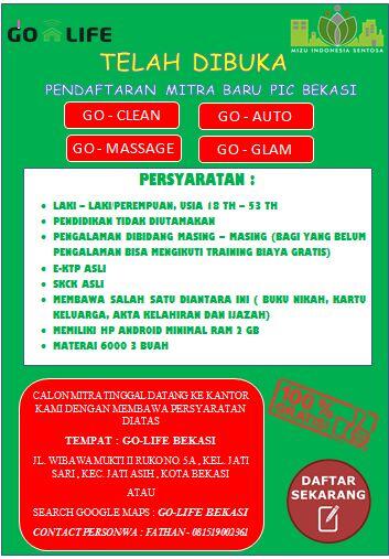 DIBUKA PENDAFTARAN MITRA GO-LIFE BEKASI