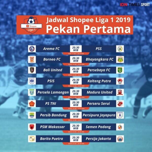 Liga 1 2019 Mulai Hari Ini, Ini Jadwal Lengkap Pekan Pertama