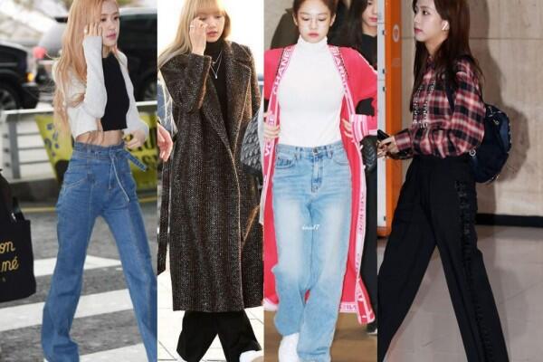 12 Inspirasi Gaya Padu-Padan Wide Pants ala Member BLACKPINK