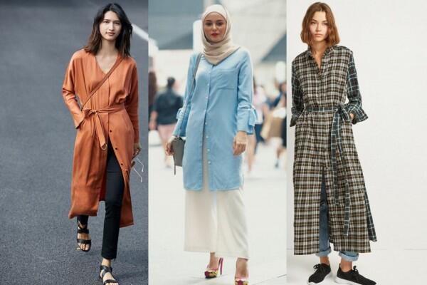 10 Ide Mix-Match Shirt Dress dengan Celana Panjang, Bisa untuk Lebaran