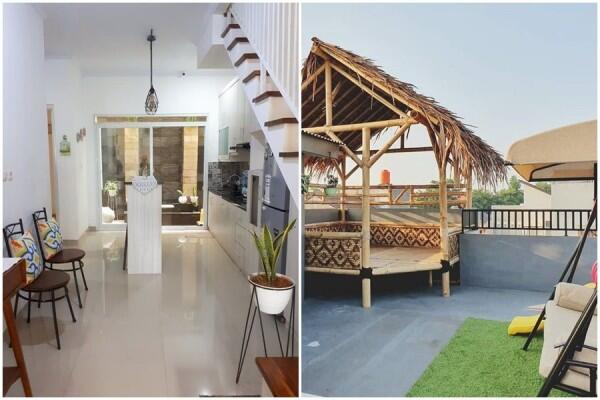 Inspirasi Rumah Eklektik di Lahan Seluas 75m, Ada Saung di Rooftop!