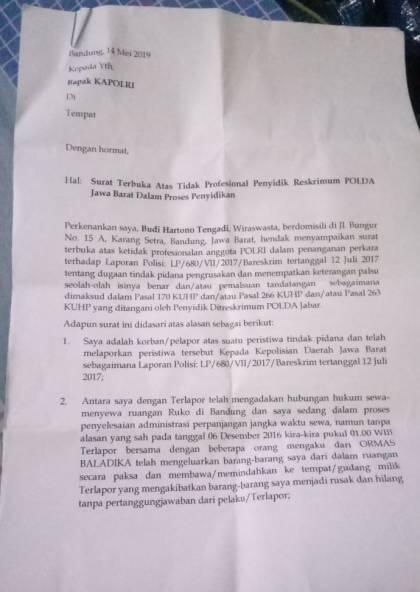 Polda Jabar Berpeluang Kembali Buka Kasus Perusakan Ruko di Bandung