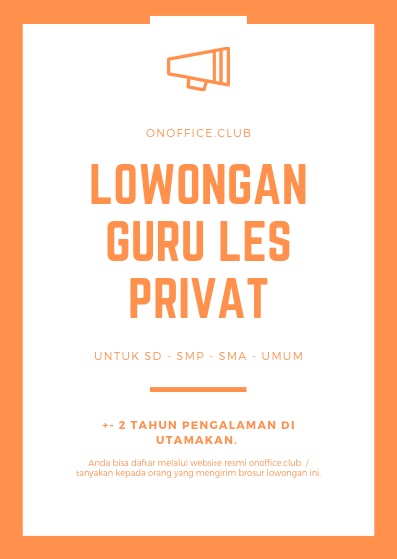 LOWONGAN KERJA TRAINER / GURU PRIVAT