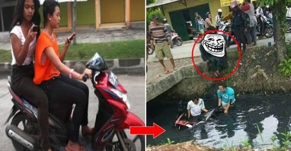 Wah Gila Sih !! Akibat Main Hp Di Jalan Malah Bikin Ngakak