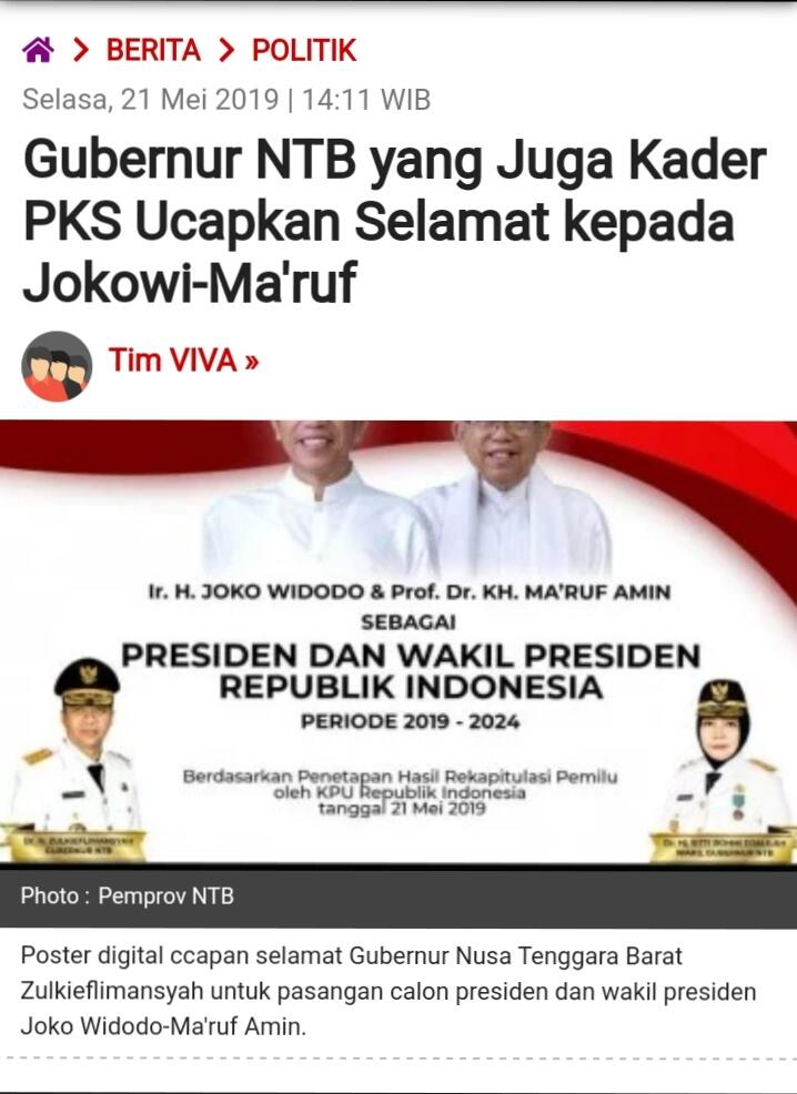 PAN Akui Kemenangan Jokowi-Ma'ruf Amin