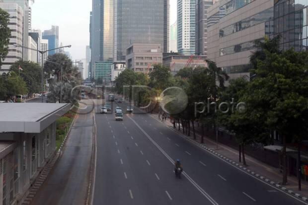 Jalan MH Thamrin Lenggang, Area Bundaran HI Masih Ditutup