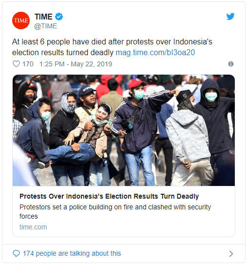 Media Asing Soroti 'Kerusuhan' Aksi 22 Mei di Indonesia