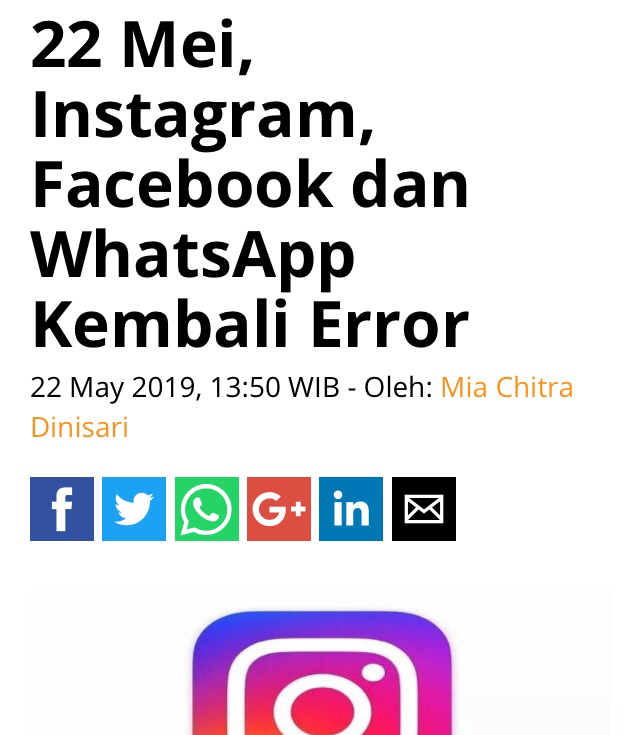 Instagram, Facebook dan WhatsApp Kembali Error