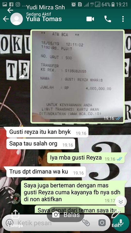 Hati Hati Penipu Ulung Gusti Reyza Alfharislye a.k.a Gusti Reyza Kharisma