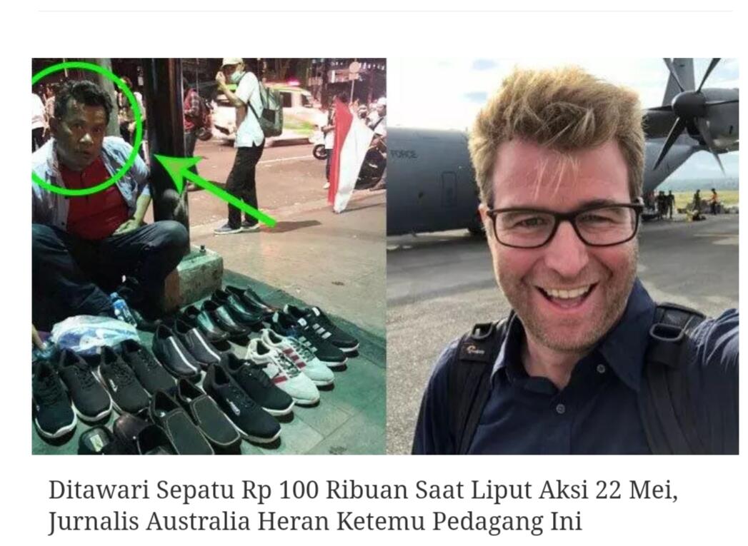 Jurnalis Asing Heran, Ditawari Beli Sepatu 100 ribuan ditengah kerusuhan 22 Mei