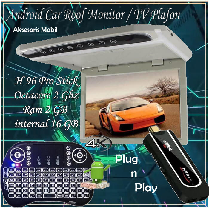 bikin TV PLAFON / ROOF MONITOR Mobil jadi ANDROID , PLUG AND PLAY