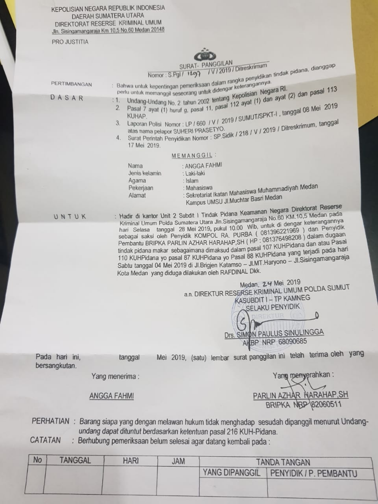 Ust Rafdinal, Wakil Ketua GNPF Sumut Ditangkap Karena Dugaan Makar