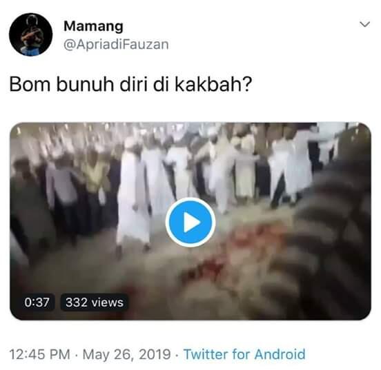 &#91;Cek Fakta&#93; Hoaks Video Bomber Bunuh Diri Tewas di Dekat Kakbah