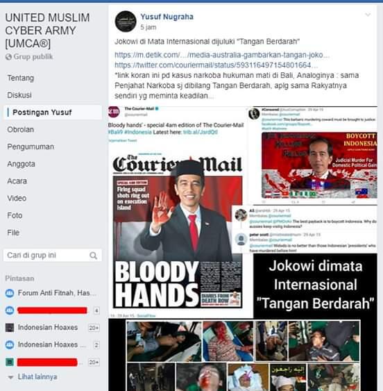 Koran Australia "Tangan Jokowi Berlumur Darah": Koran 4 Tahun Lalu