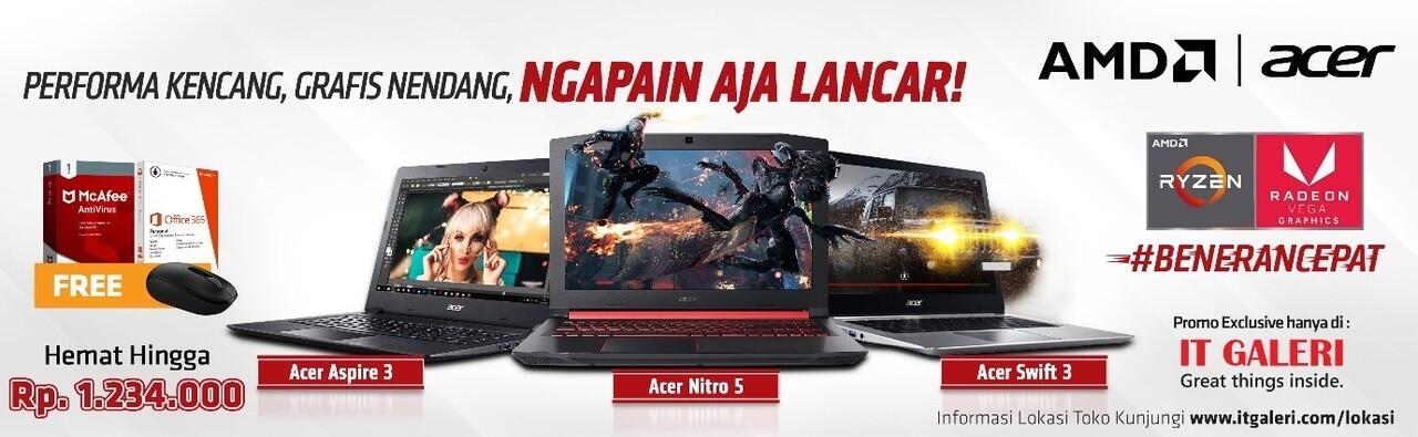 Promo Pasti AMD: Beli Laptop Acer Ryzen™ Mobile, Dapatkan Bonus Senilai 1 Jutaan!