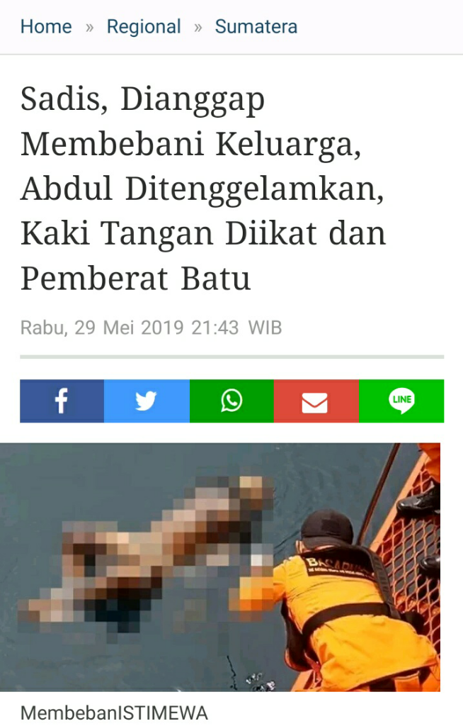 Membebani Keluarga, Abdul Ditenggelamkan, Kaki Tangan Diikat dan Pemberat Batu&#91;/b&#93;
