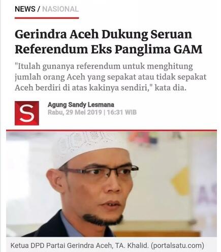 GMNI Aceh Tenggara: Referendum Manuver Politik Mualem, Dia Timses Prabowo
