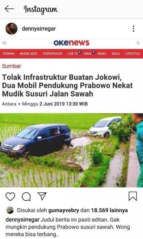 Diserang Hoaks, Capture Gambar Berita Okezone Hasil Editan!
