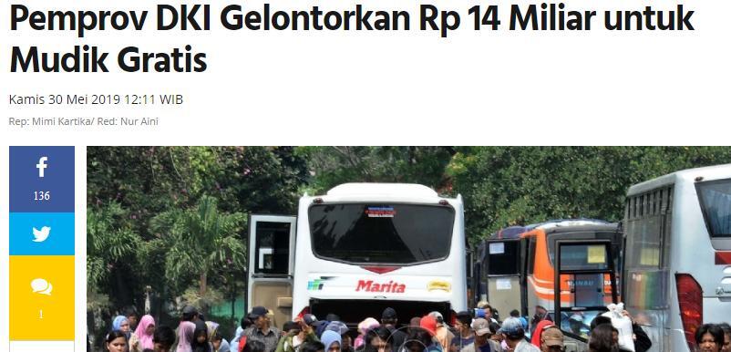 Anies Lepas 17.427 Warga yang Ikut Mudik Gratis Pemprov DKI Jakarta
