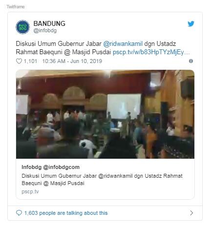Debat Terbuka Kontroversi Masjid Al Safar, Kang Emil Sekakmat Ustaz Baequni