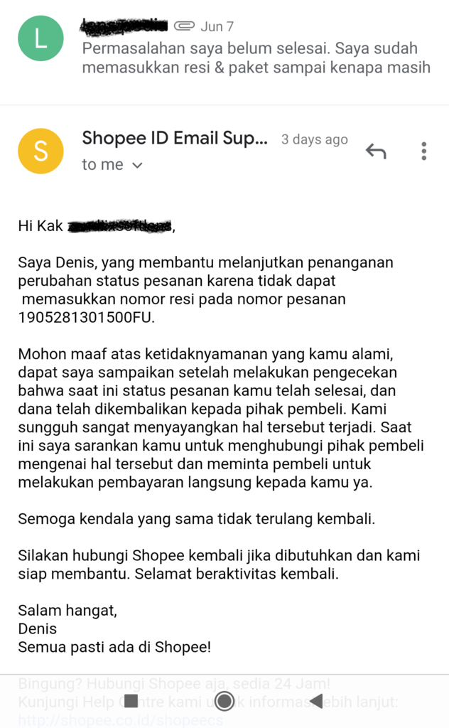 Kesalahan sistem di shopee, tapi penjual yang harus menanggung ruginya