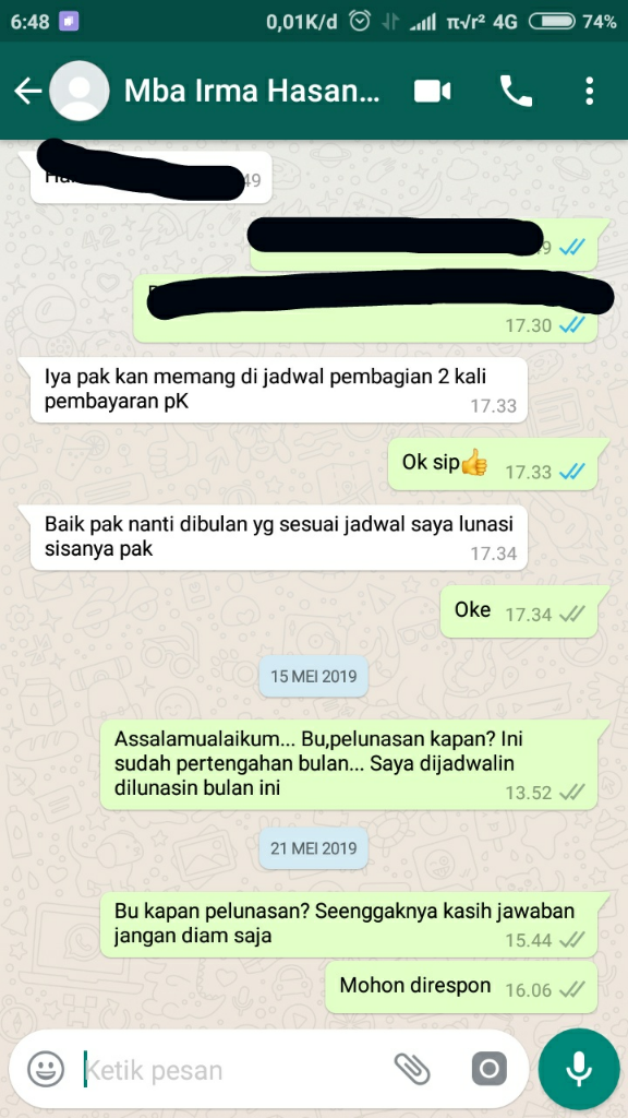 Kavling Hasanah Cikarang bermasalah,Kapan Uang Saya Dikembalikan?(PT.Hasanah Firdema)