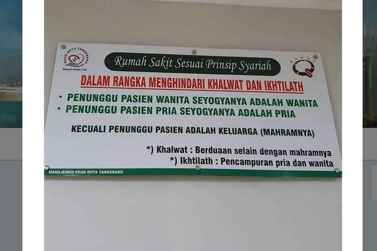 Viral Imbauan Pasien Ditunggui Mahram di RSUD Tangerang, Ini Kata Dinkes