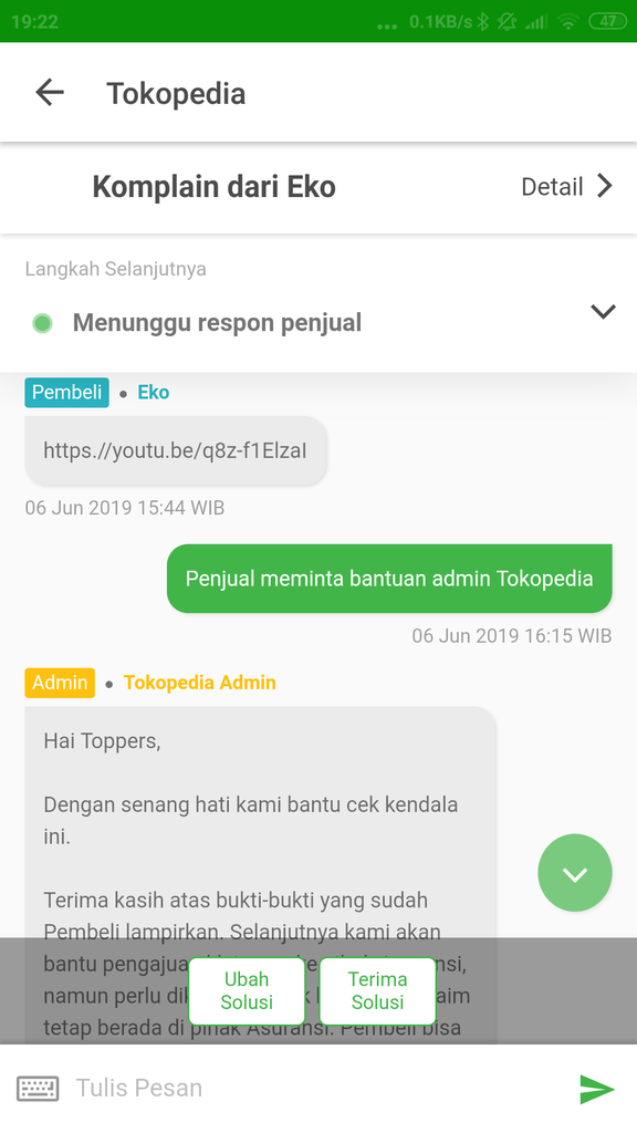 TOKOPEDIA Tidak Profesional --&gt; Asuransi Ga Jelas, Ribet, dan Lama