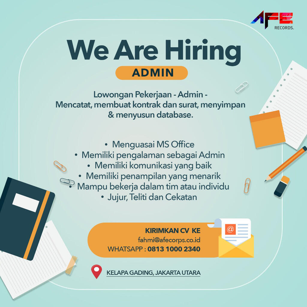 LOWONGAN KERJA ADMIN