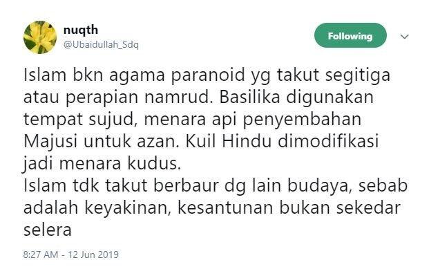 Gus Ubed: Islam Bukan Agama Paranoid yang Takut Segitiga