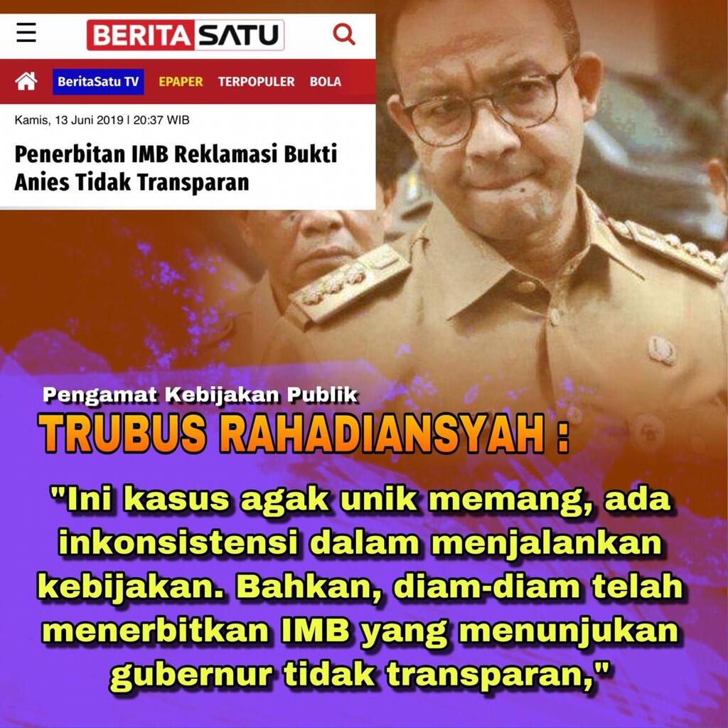 Tidak Transparan dan Plin-Plan, Anies Baswedan Akhirnya Terbitkan IMB Pulau Reklamasi