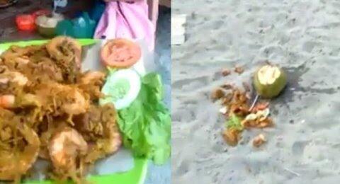 Kaget Beli Sepiring Udang Rp 250 Ribu, Wisatawan Pantai Jono Buang Makanan