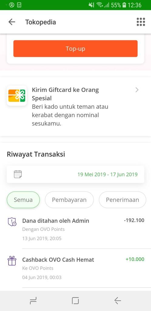 Tokopedia SEPIHAK menahan dana ovo point saya karena dituduh manipulatif