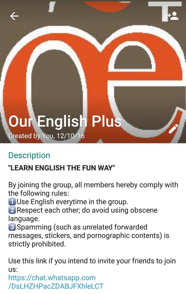 English Group on WhatsApp