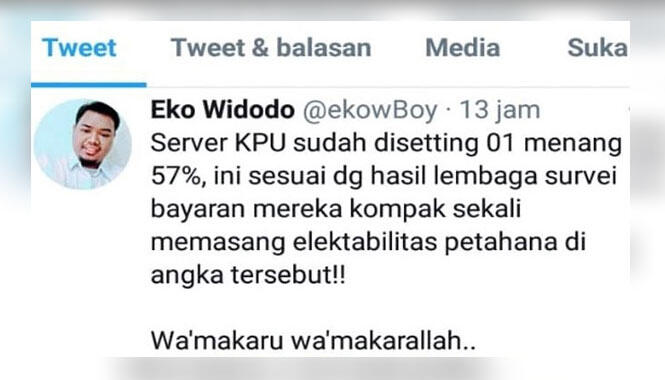 Jadi Dosen, Begini Pengakuan Tersangka Pembuat Hoaks Server KPU Disetting