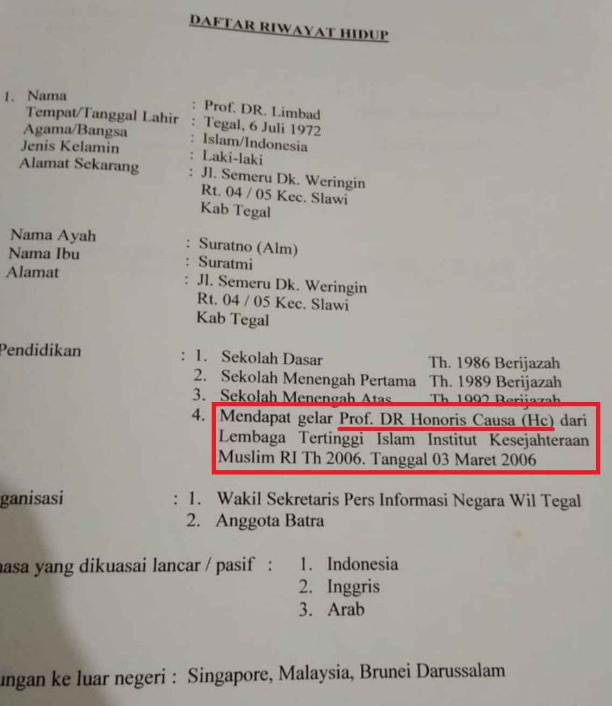 Mengejutkan, Ternyata Mr. Limbad adalah Seorang Profesor Doktor?