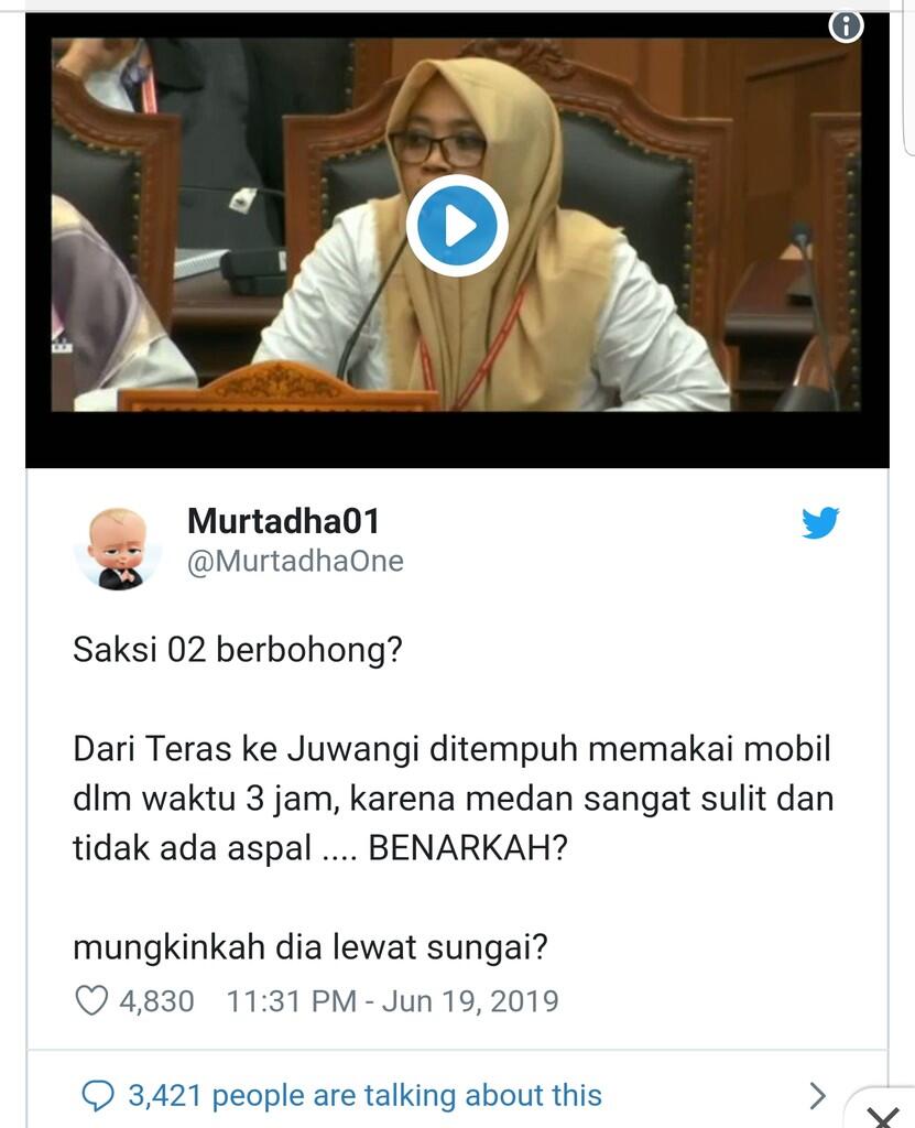 Tagar Juwangi Jadi Trending Twitter Seusai Pengakuan Saksi Prabowo Beti yang Hoaks