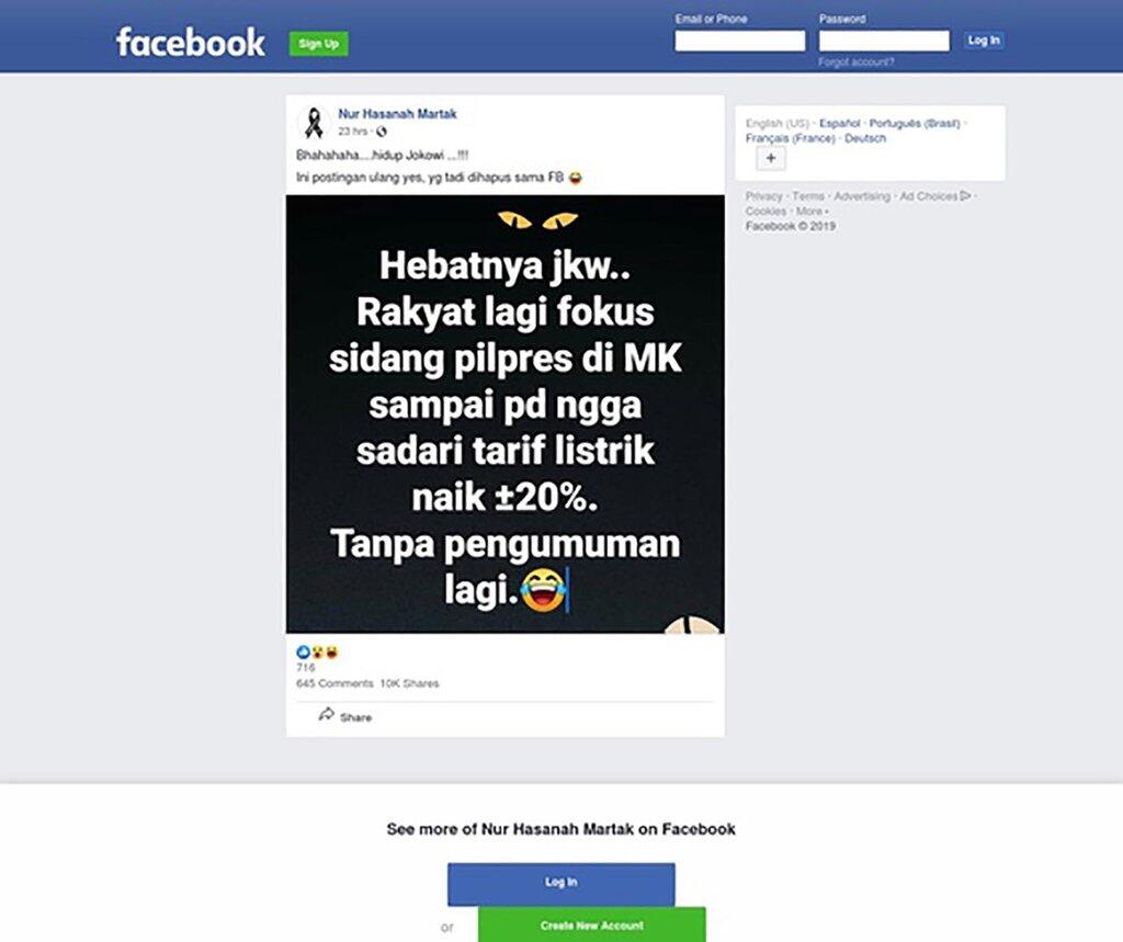Hoaks: Tarif Listrik Naik Saat Sidang MK Berlangsung