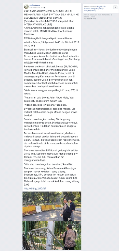 Benarkah BW Sengaja Dihalangi tidak Bisa Masuk ke MK untuk Sidang Sengketa Pilpres?