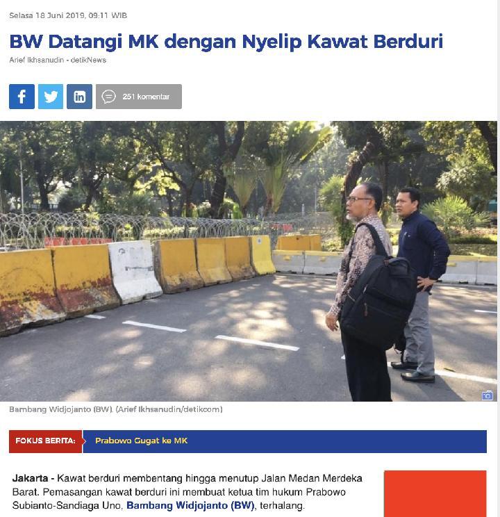 Benarkah BW Sengaja Dihalangi tidak Bisa Masuk ke MK untuk Sidang Sengketa Pilpres?