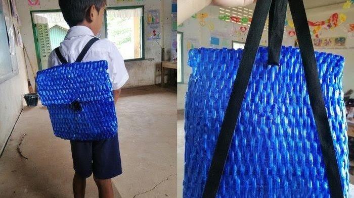 Tak Punya Uang, Ayah Kreatif Ini Bikin Sendiri Tas Sekolah Anaknya