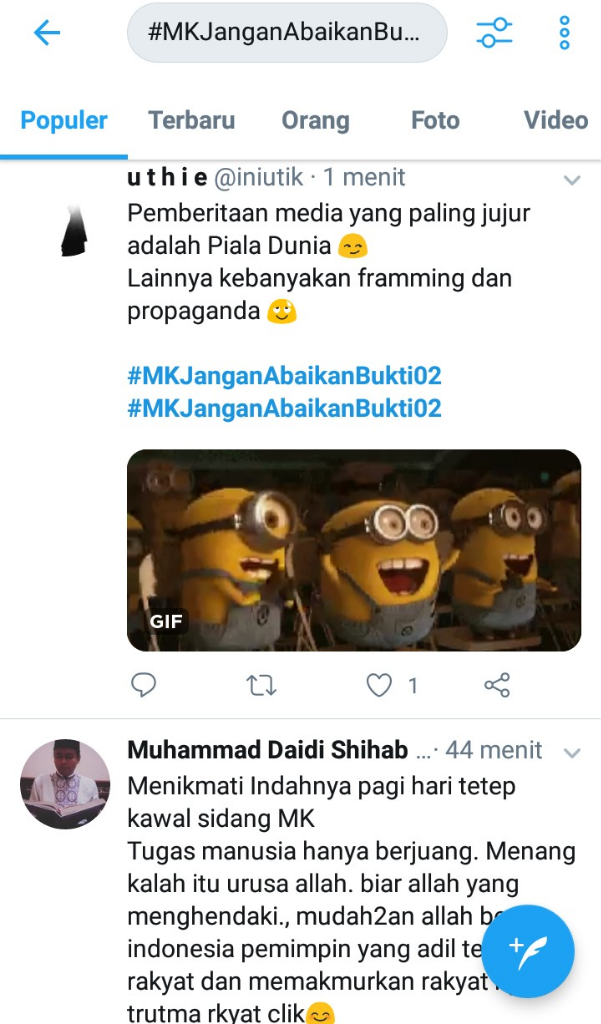 Saingi #HBDJokowi, #MKJanganAbaikanBukti02 mendadak Viral di Twitter