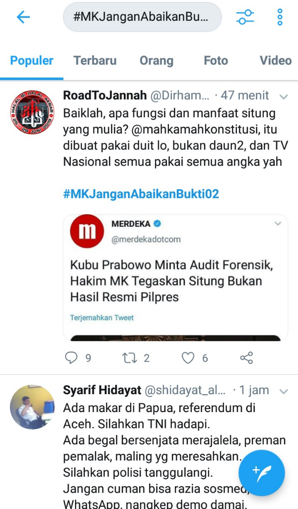 Saingi #HBDJokowi, #MKJanganAbaikanBukti02 mendadak Viral di Twitter