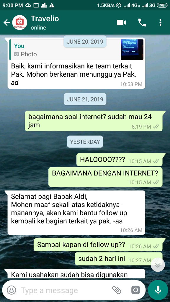 Pelayanan TRAVELIO Sangat Mengecewakan! 