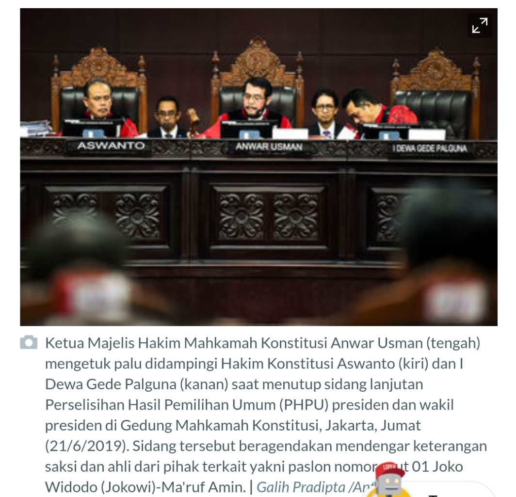 MK putuskan hasil sidang sengketa pemilu paling lambat 28 Juni